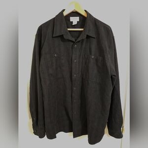 Knightsbridge Black Button-Up Shirt Size XL